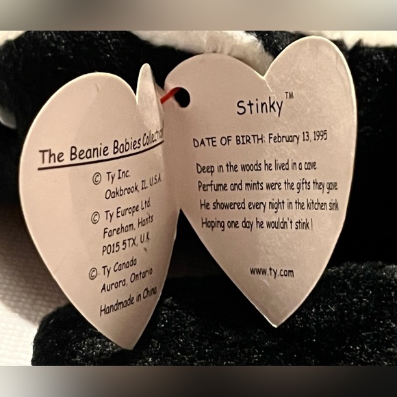 TY Beanie Baby - Stinky the Skunk 1995 - Picture 12 of 14